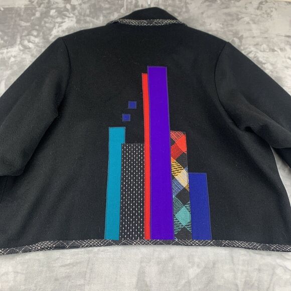 Lynn Murray Wool Jacket Women's 3XL Abstract Art Topper Button Up Coat (0593) - Picture 7 of 10